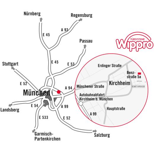 Mapa Kirchheimu u Mnichova