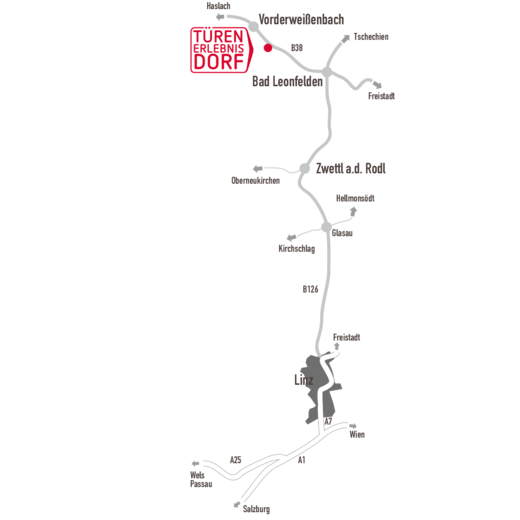Route to showroom Vorderweißenbach